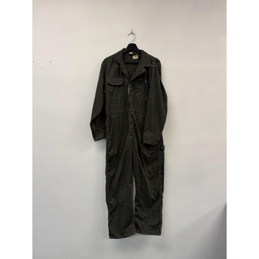 Vintage Big‎ Ben Coveralls Mens Medium Short Green Twill Mechanic Workwear 70s
